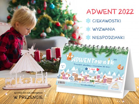 Adwentownik 2022 - przewodnik adwentowy dla dzieci i rodziców z 2 NIESPODZIANKAMI